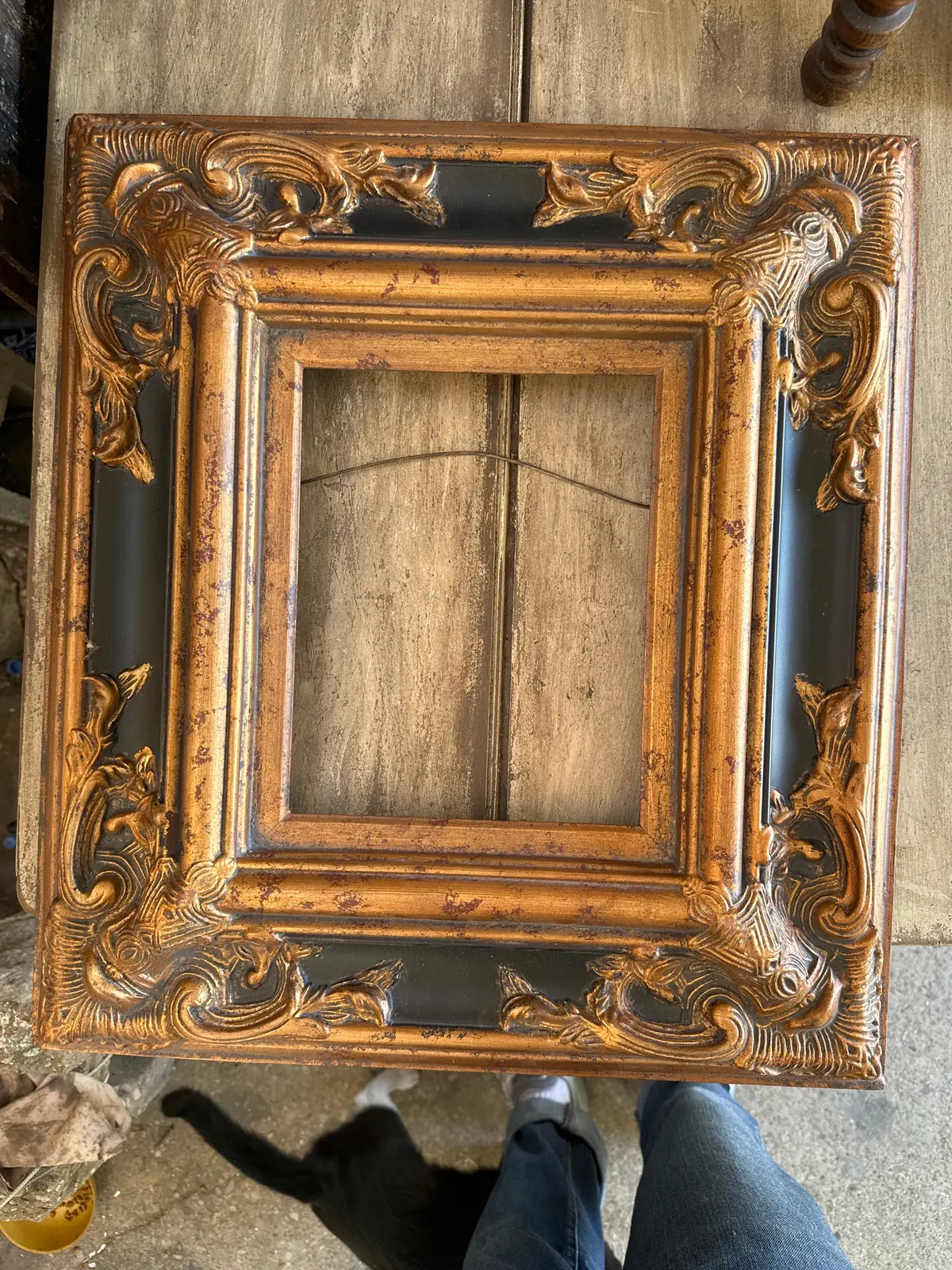 Small Heavy Ornate Relief Black And Gold Frame 1