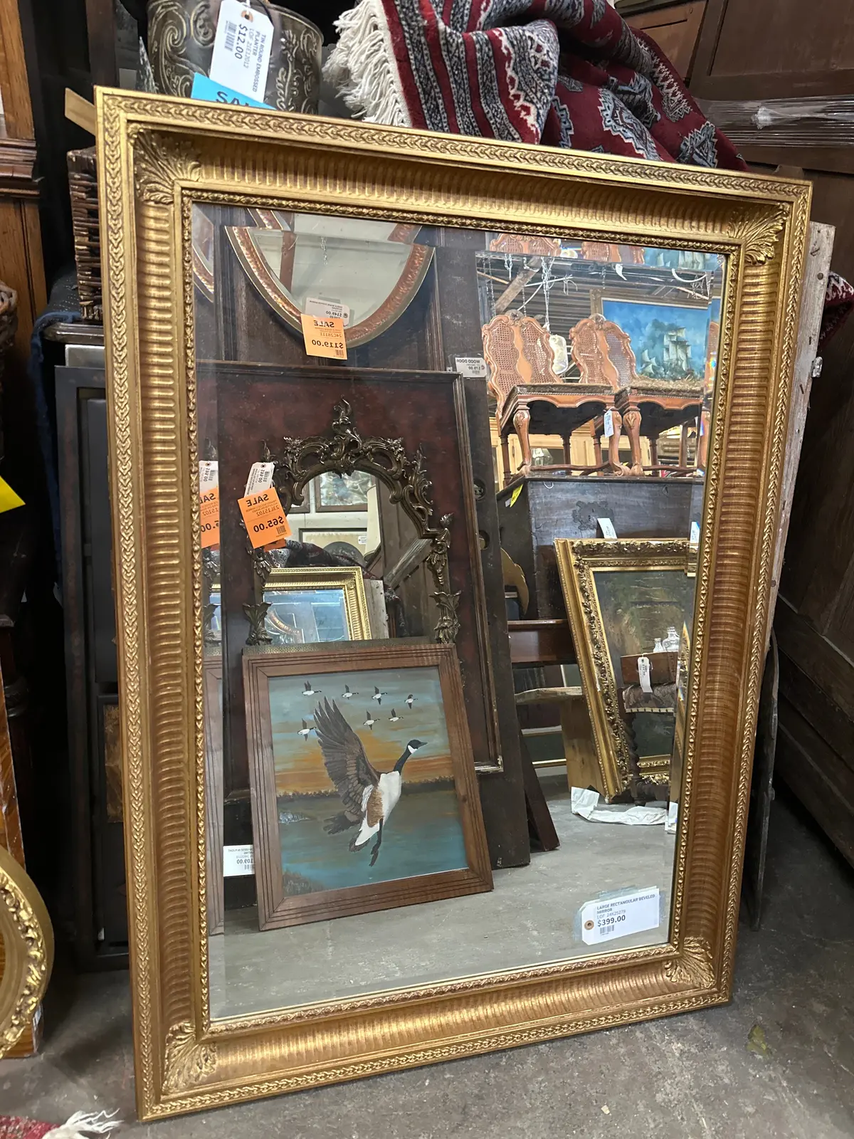 Large Rectangular Beveled Mirror 1