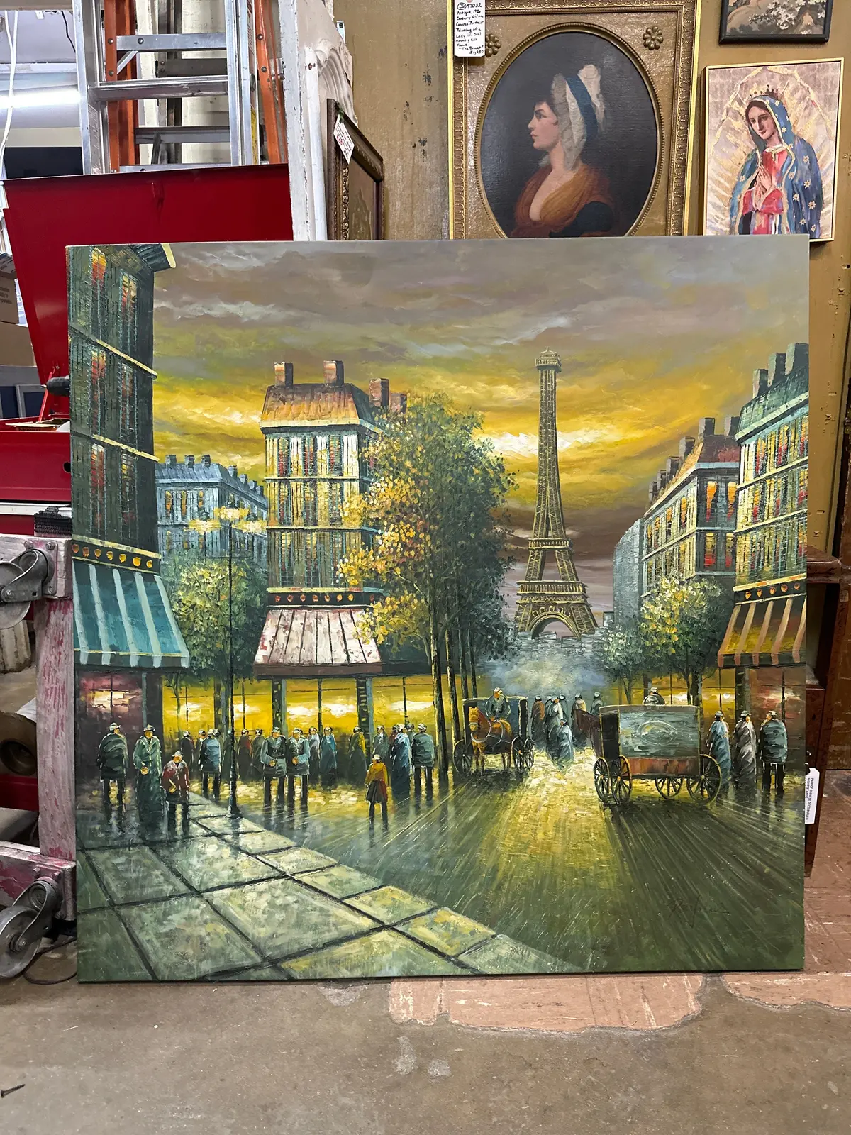 Large Oil Painting Of Eiffel Tower 1