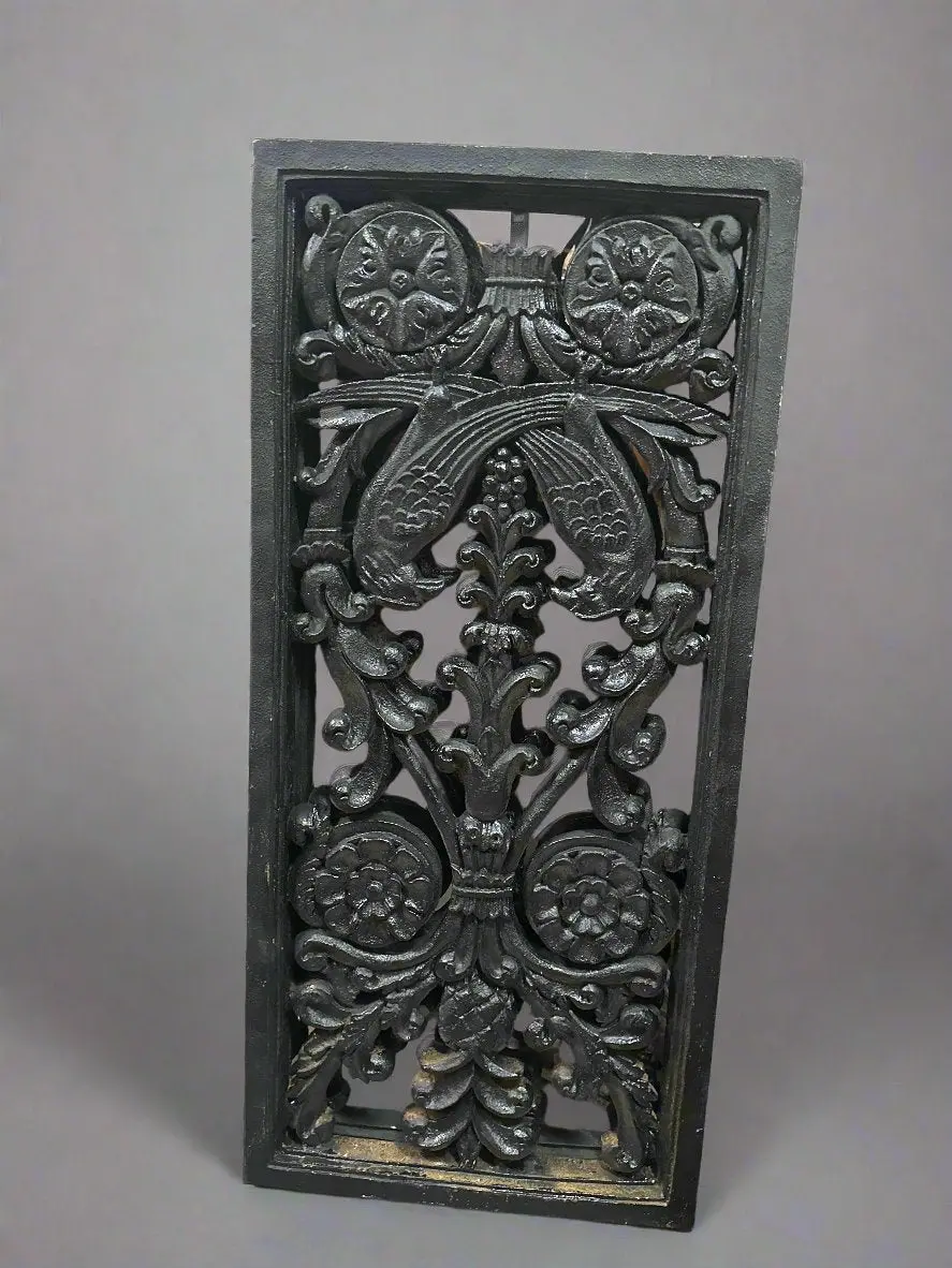 Pair Of Wood Pierce Carved Screens With Birds 1