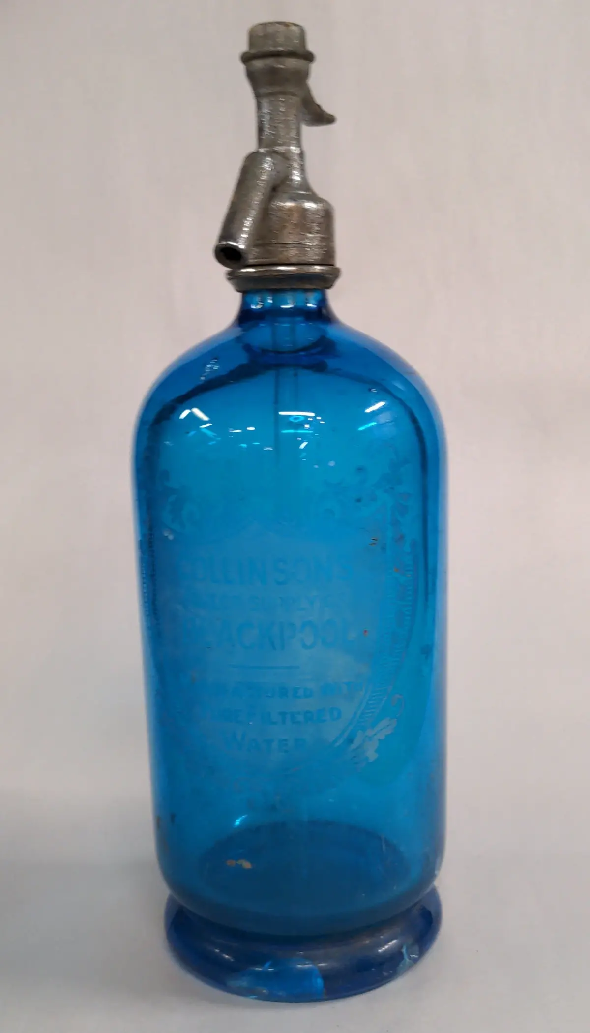 Blue Glass Seltzer Bottle- As Found 1
