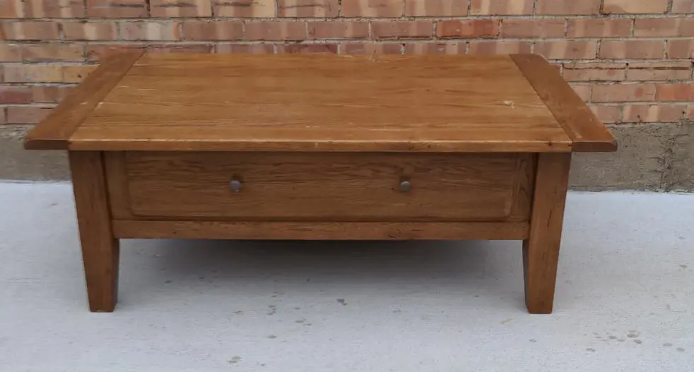 Large 2 Drawer Oak Coffee Table 1