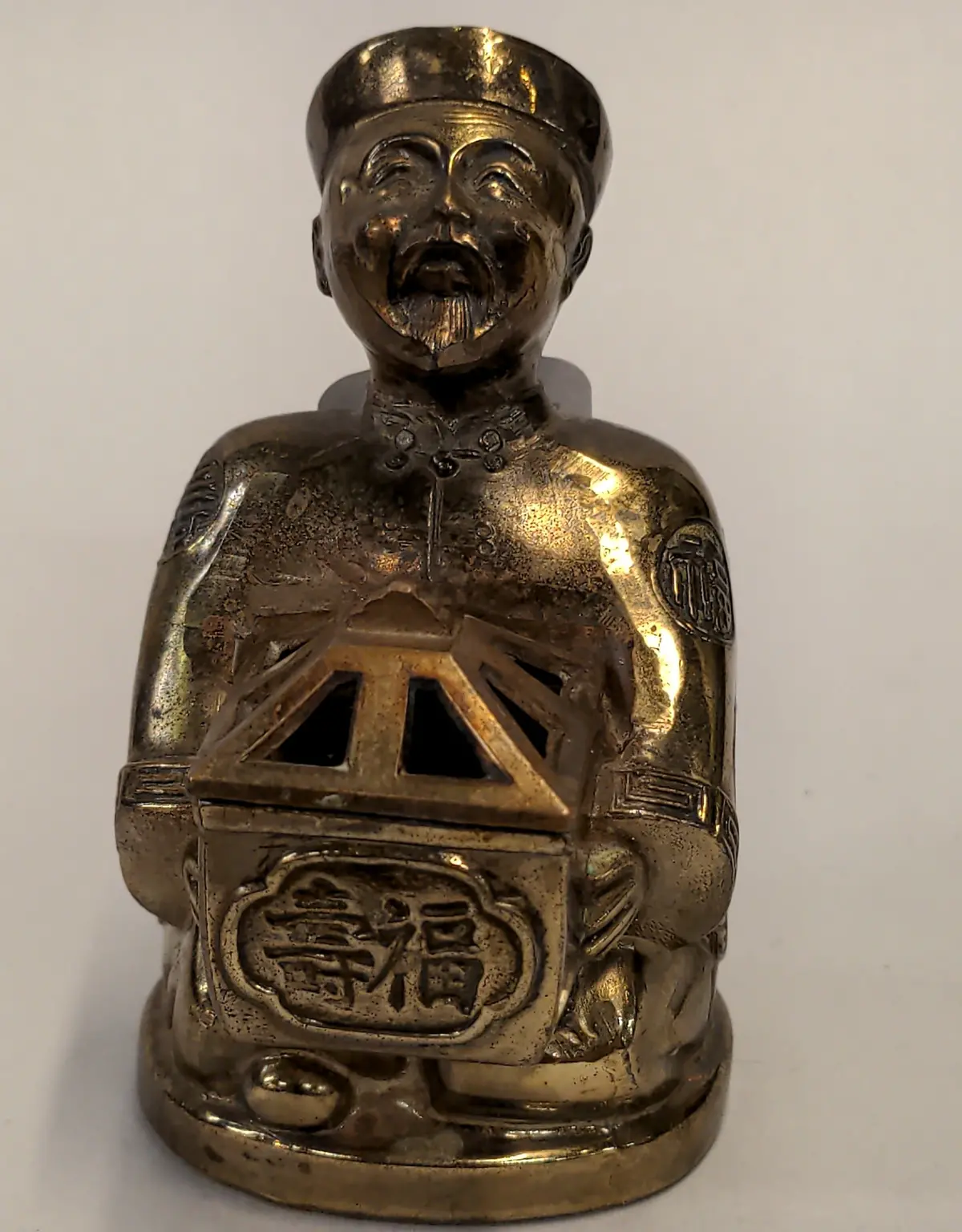 Brass Plated Asian Figural Incense Burner 1