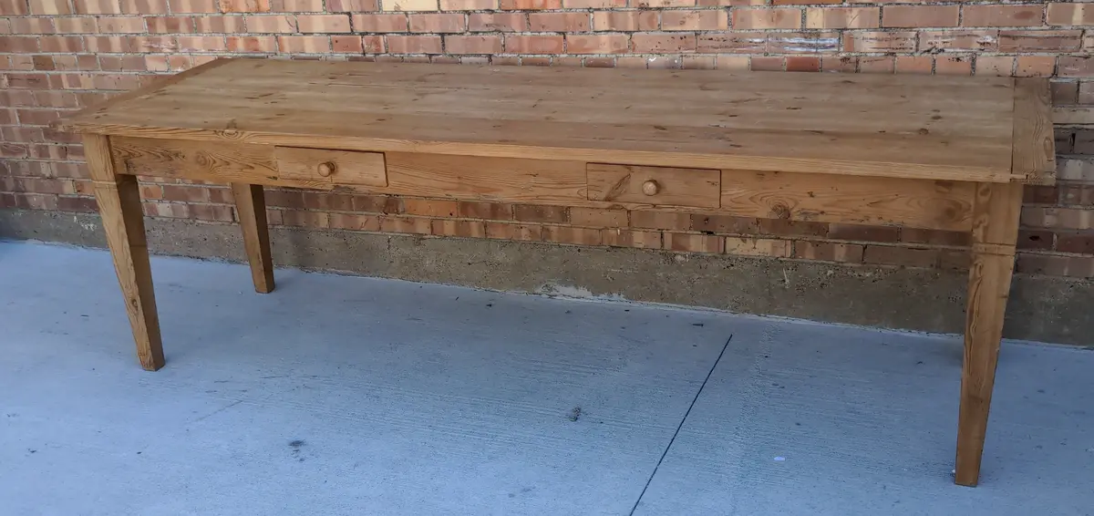 Pine Farm Table With Drawers 1