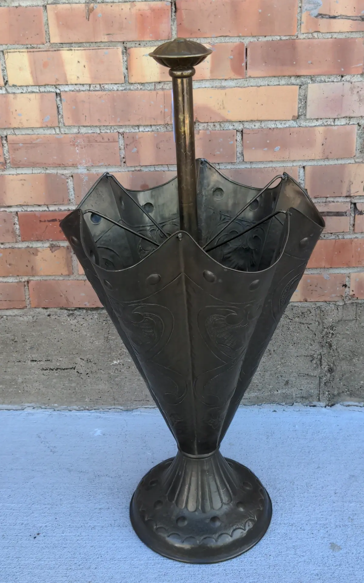 Shaped Brass Umbrella Stand 1