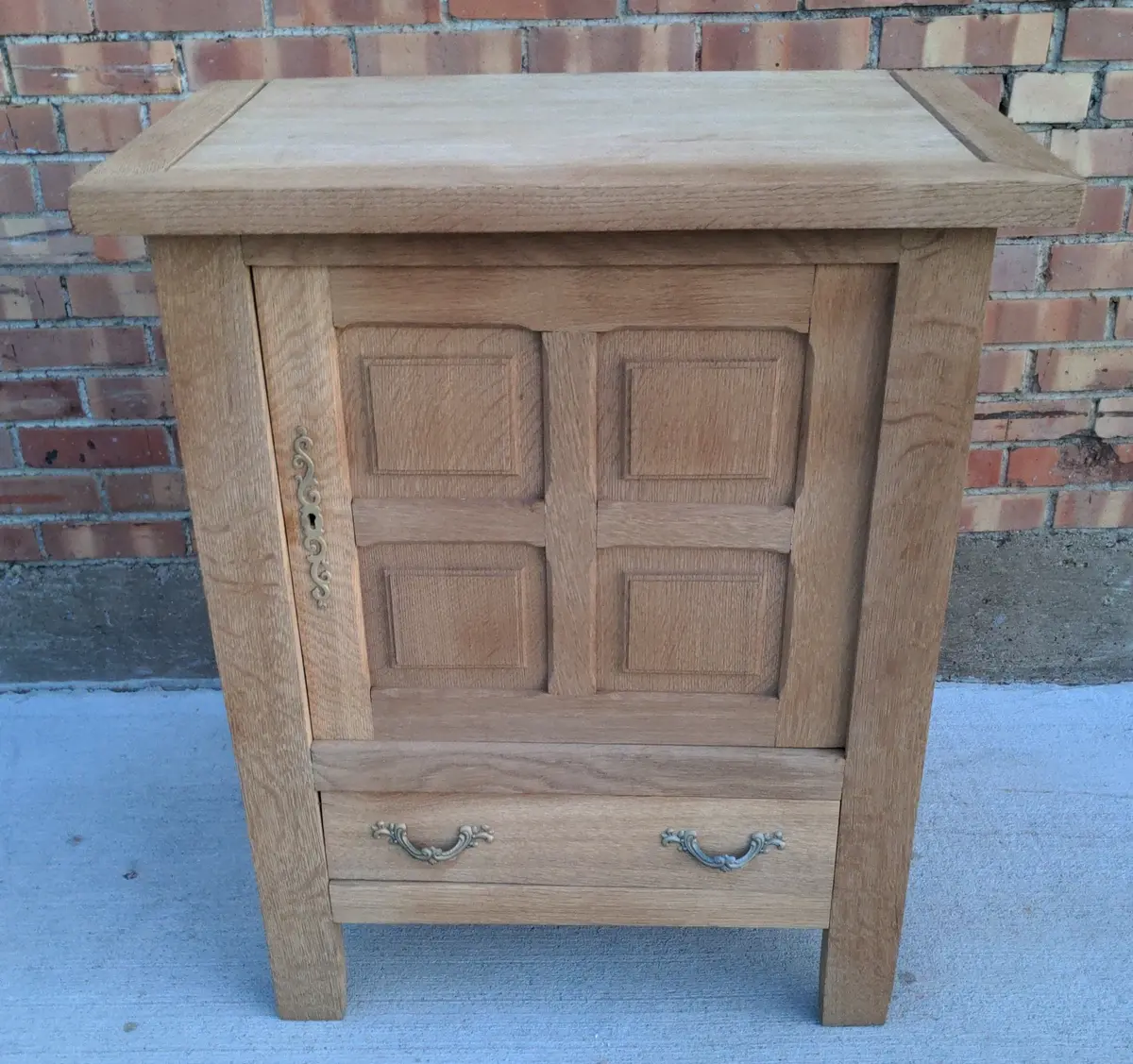 Raw Oak Paneled Jam Cupboard 1