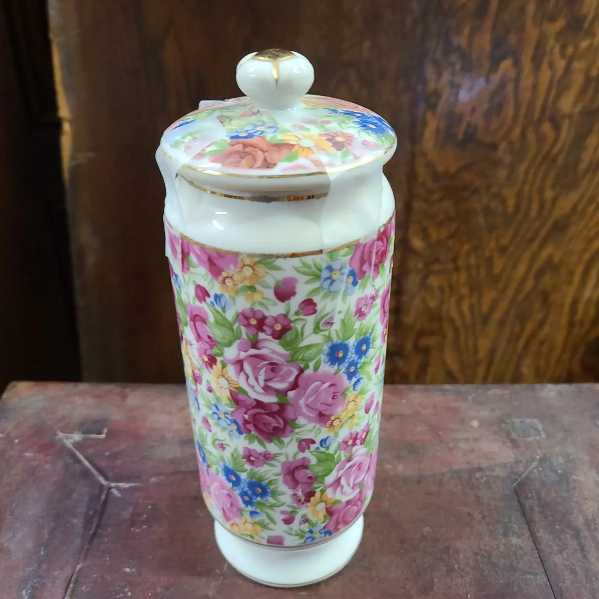 Floral Tall Lidded Jar 1