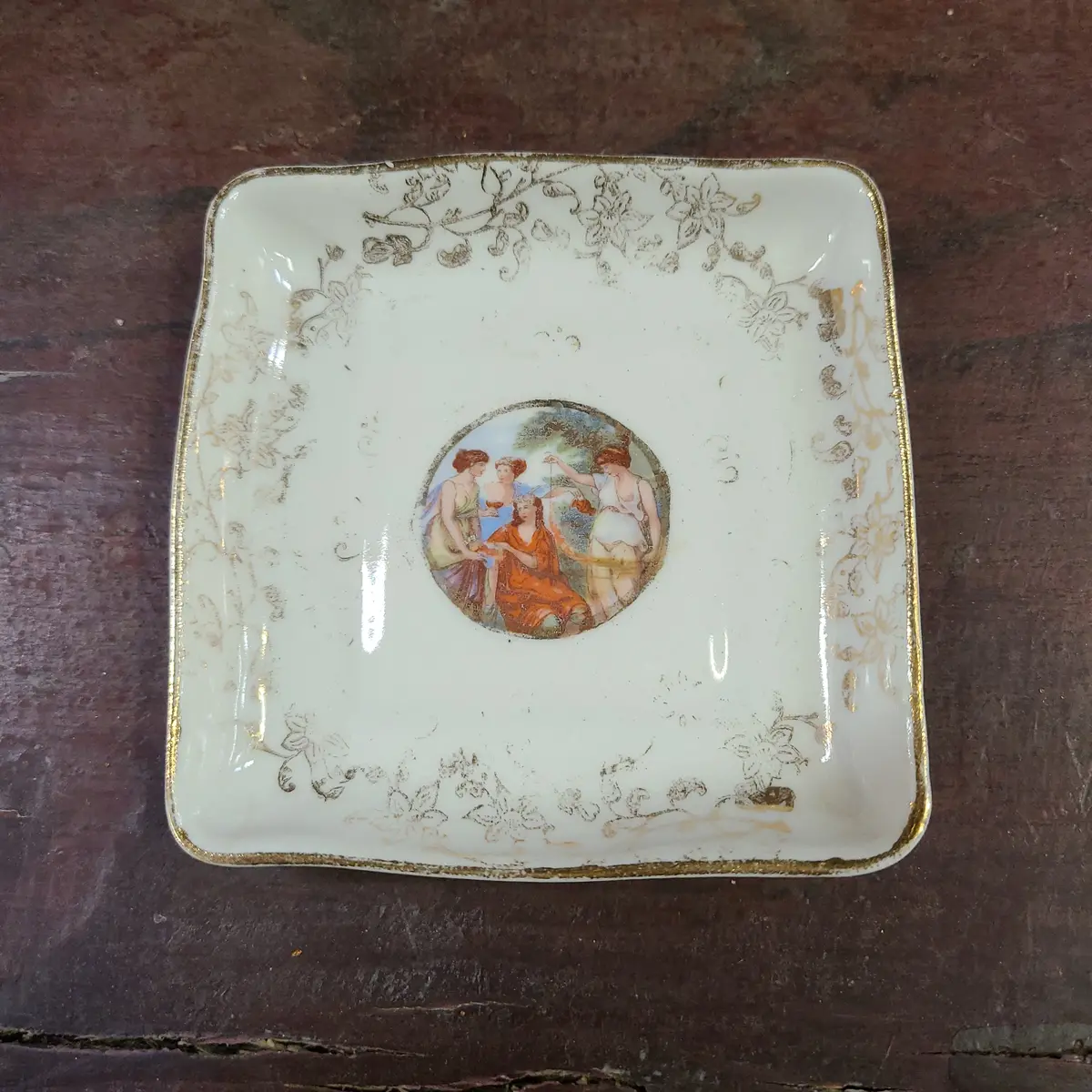 Tiny Square Tray With Ladies On It   2Nd 1