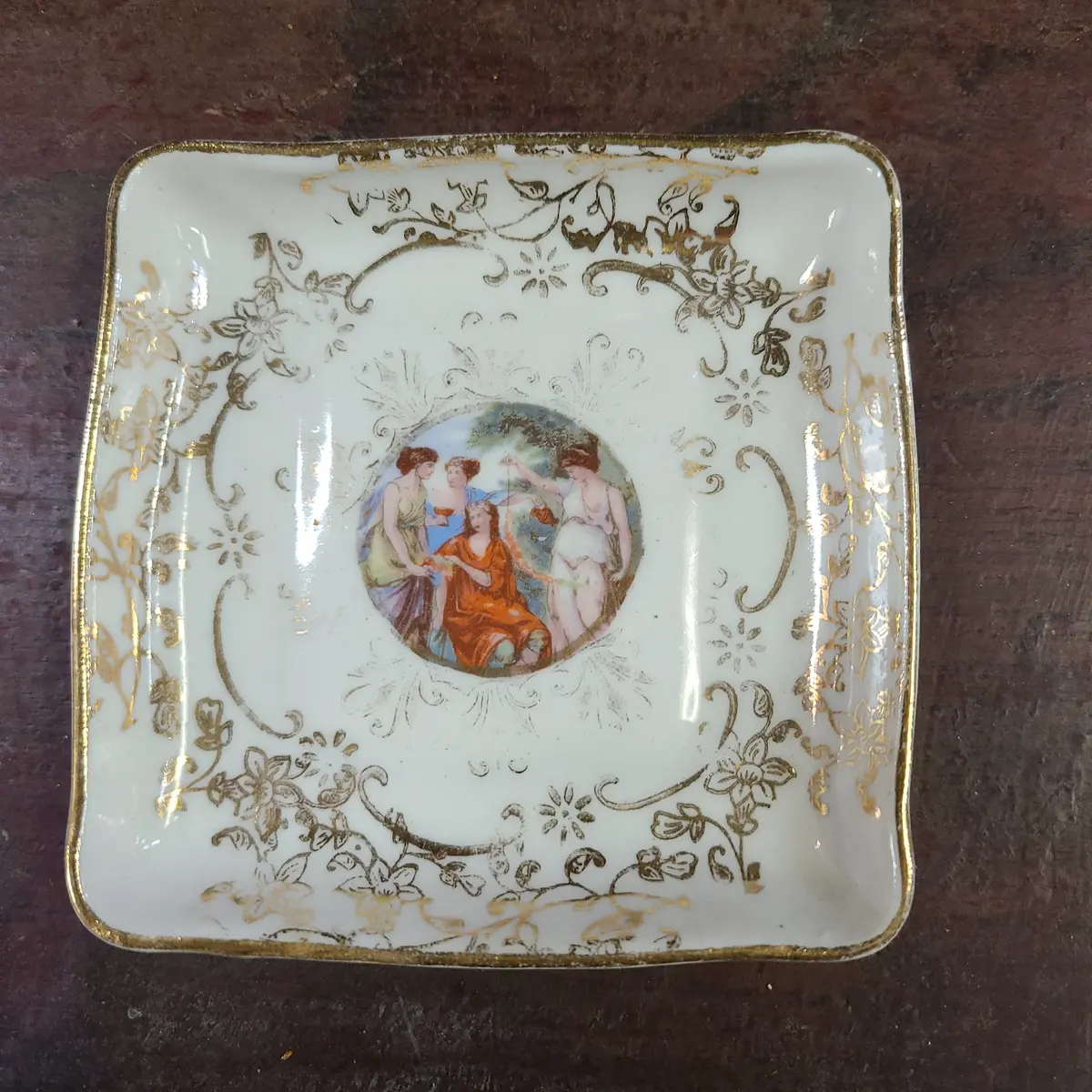 Tiny Square Tray With Ladies On It 1