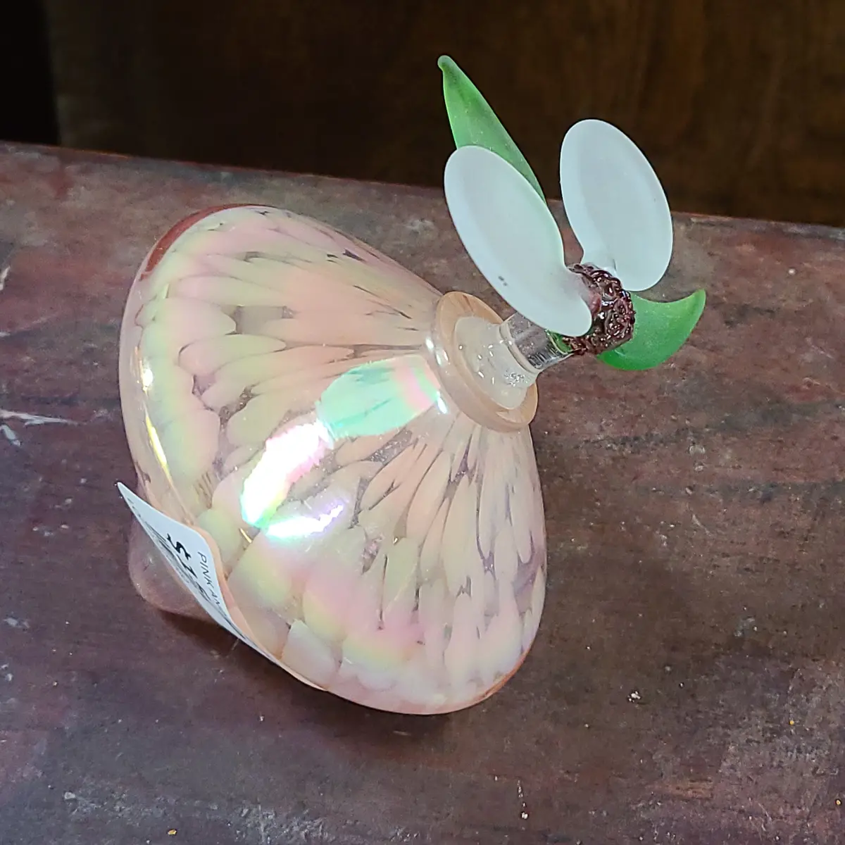 Pink And Green Perfume Bottle As Found 1