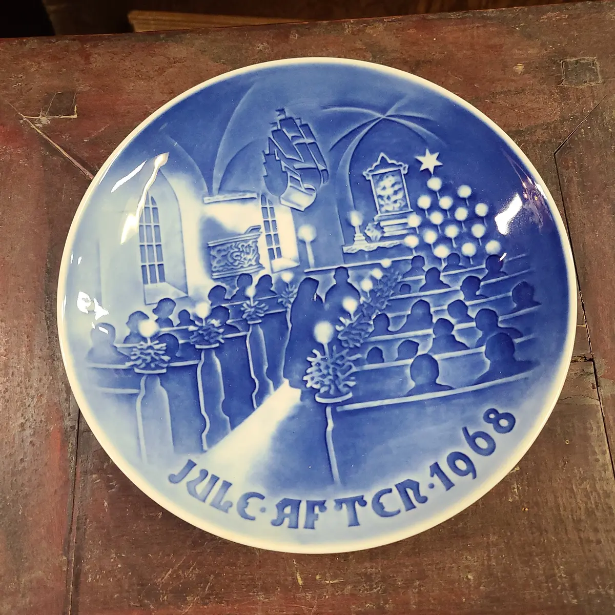 Denmark Cobalt Christmas In Church Plate 1