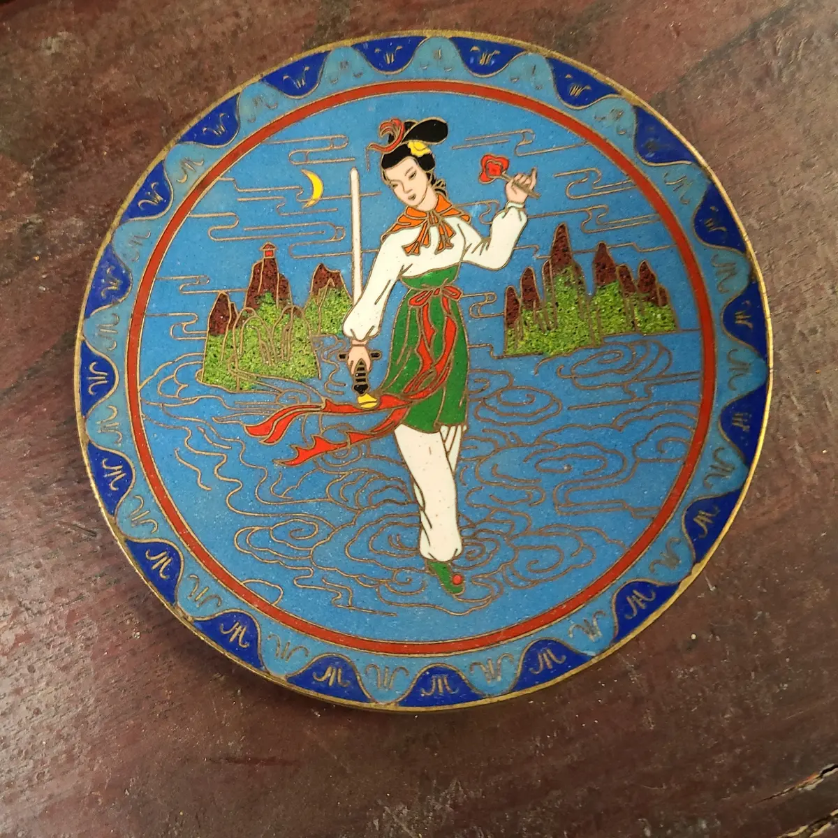 Cloissone Small Figural Plate 1