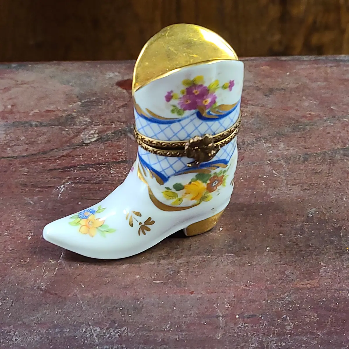 Limoge Cowboy Boot Lidded Box 1