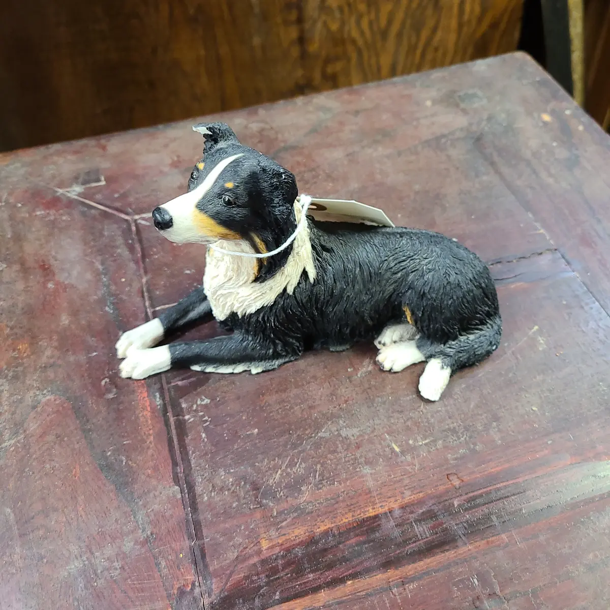 Resin Dog Statue Of Border Collie As Is 1