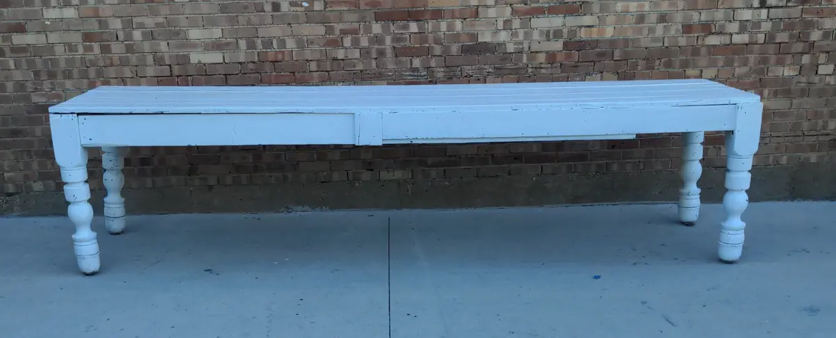 Long Painted White Display Table 1