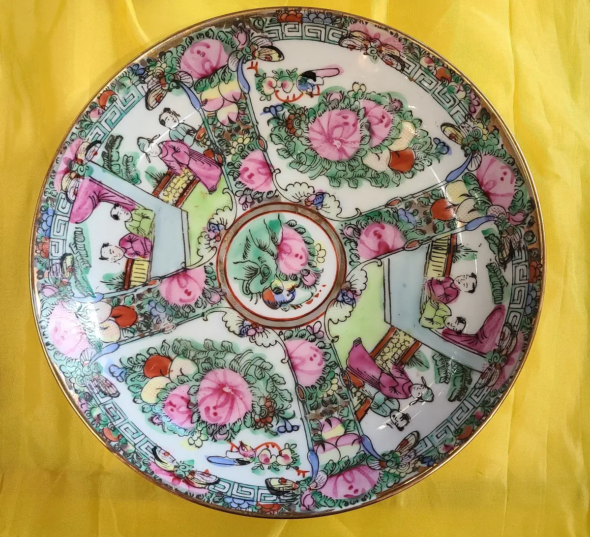 Rose Medallion Shallow Bowl 1