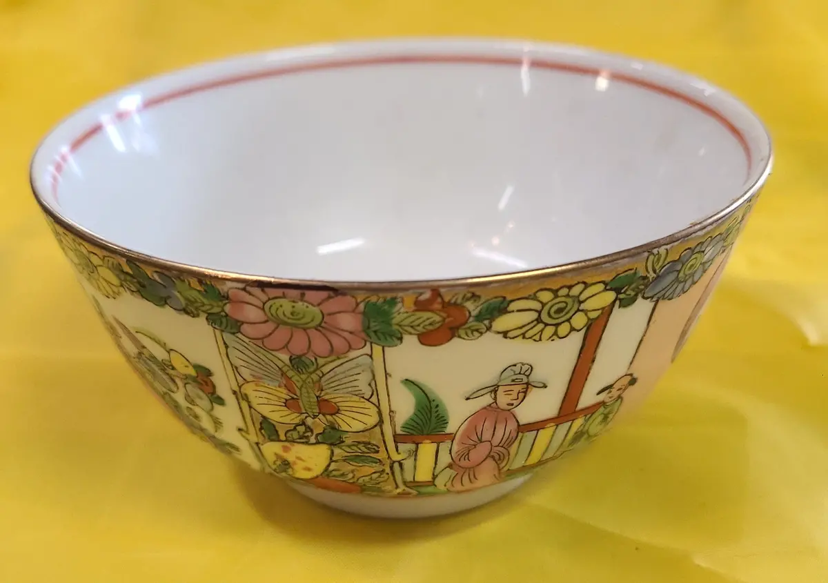 Rose Medallion Style Waste Bowl 1