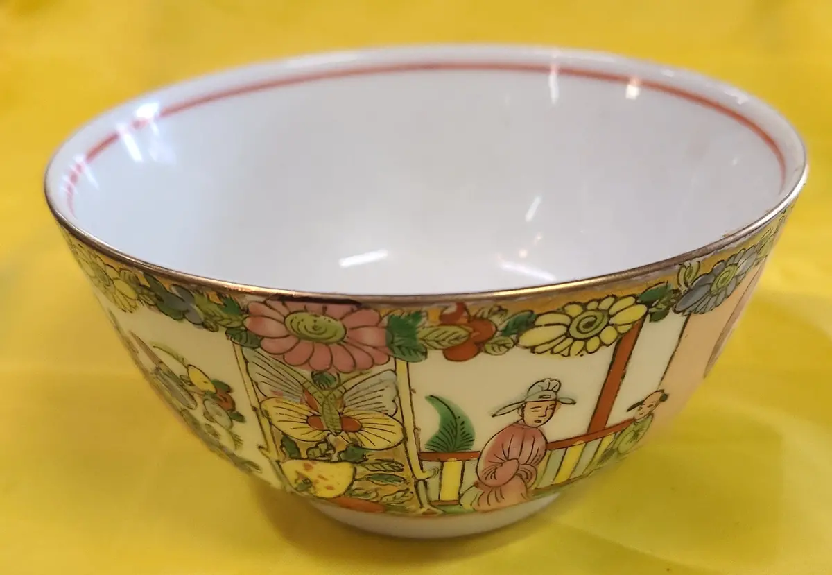 Rose Medallion Style Waste Bowl 1