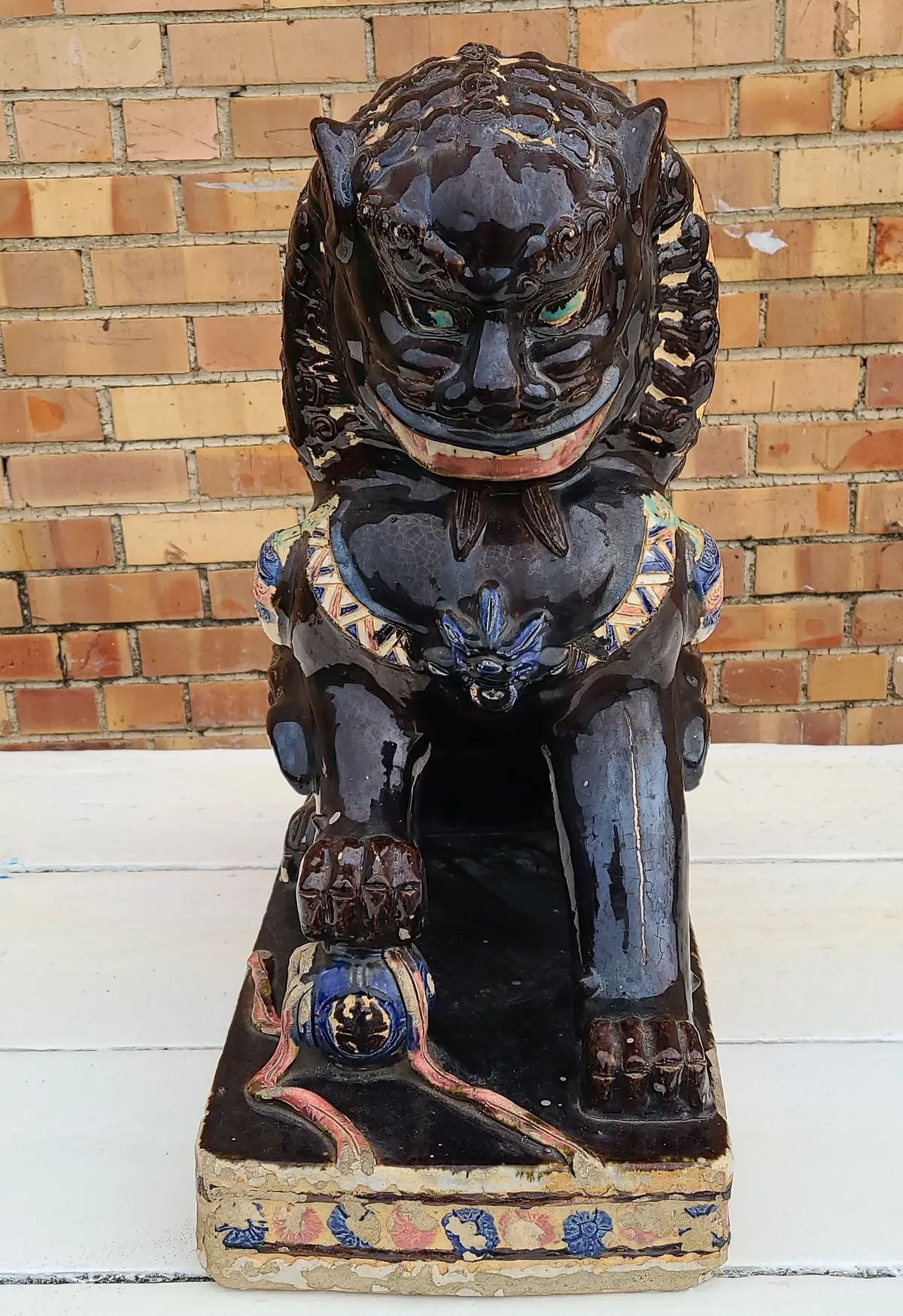 Large Brown Antique Foo Dog 1
