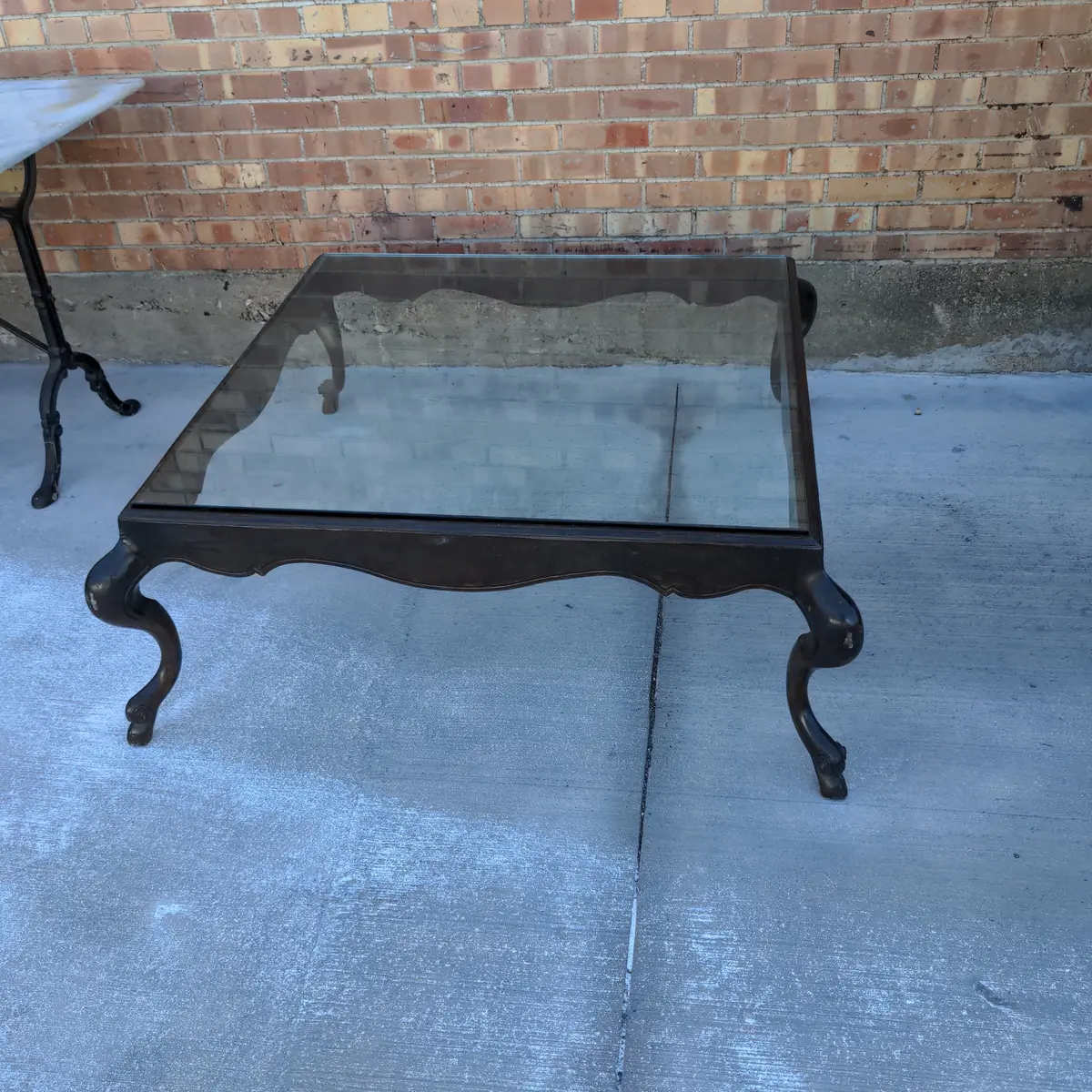 Cabriole Leg Glass Top Coffee Table 1