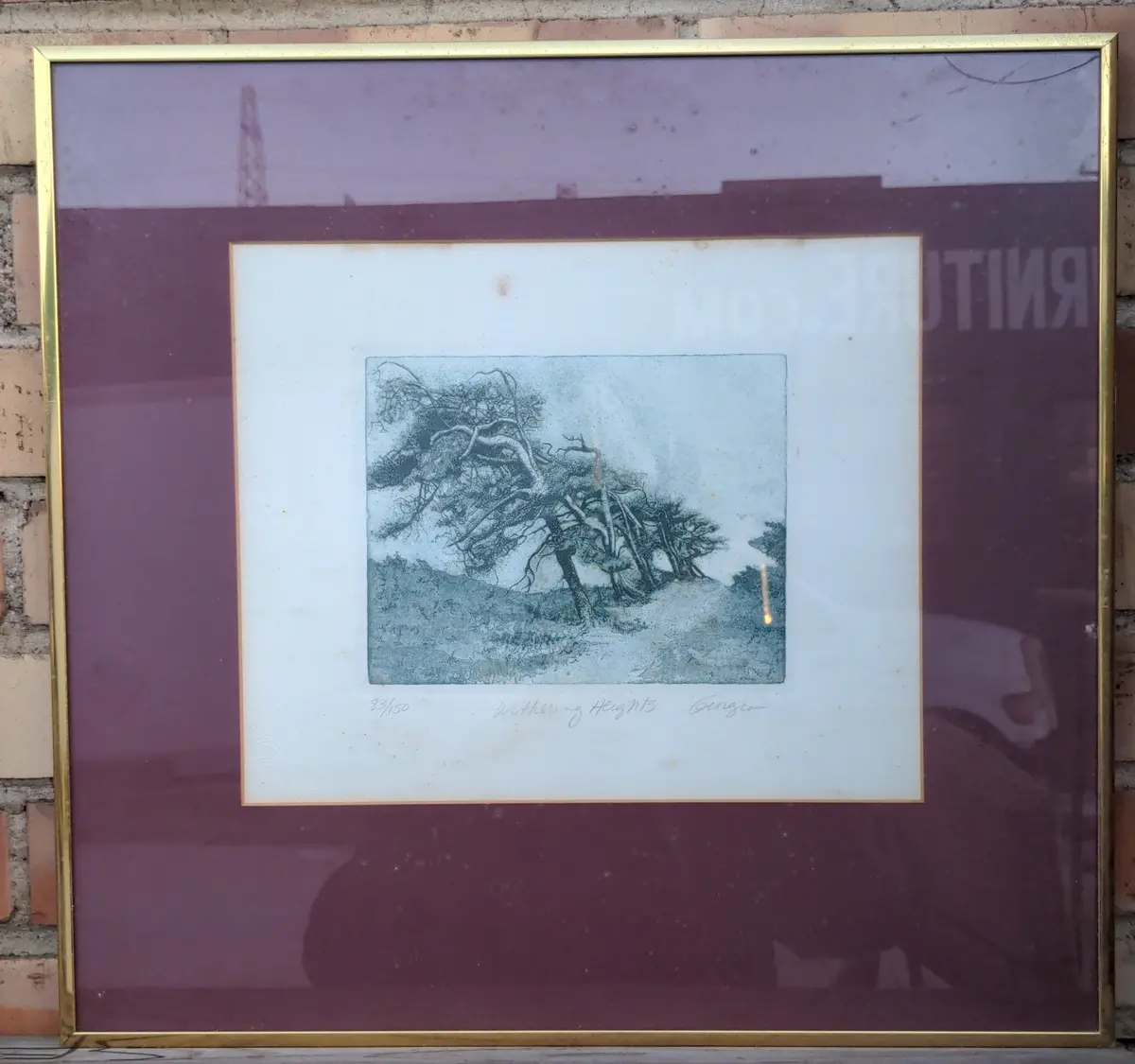 Signed Pen And Ink Drawing Of A Trees By A Road 1