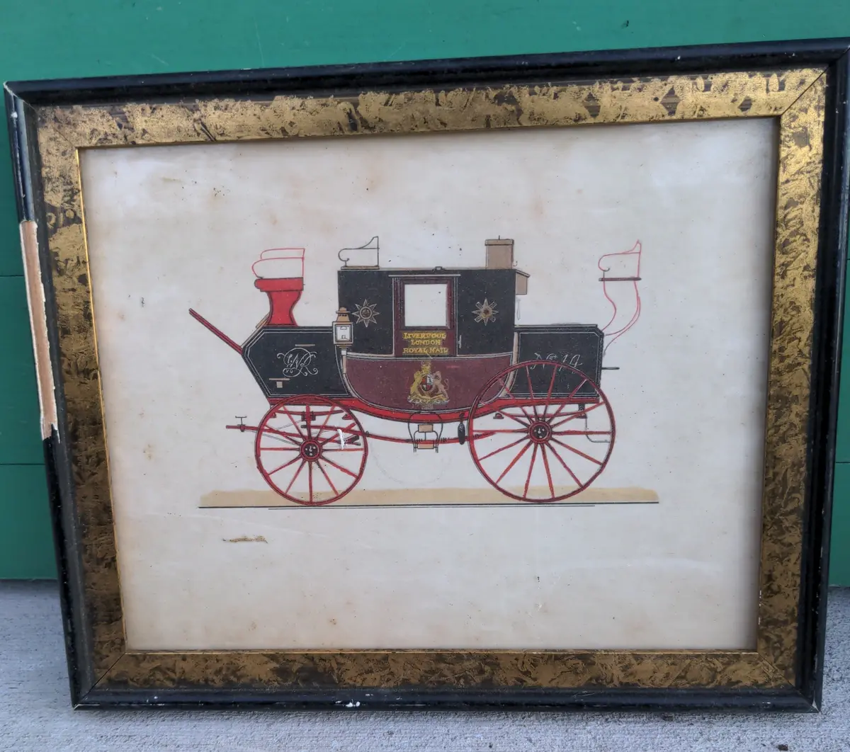 Framed Drawing Of A Carriage 1