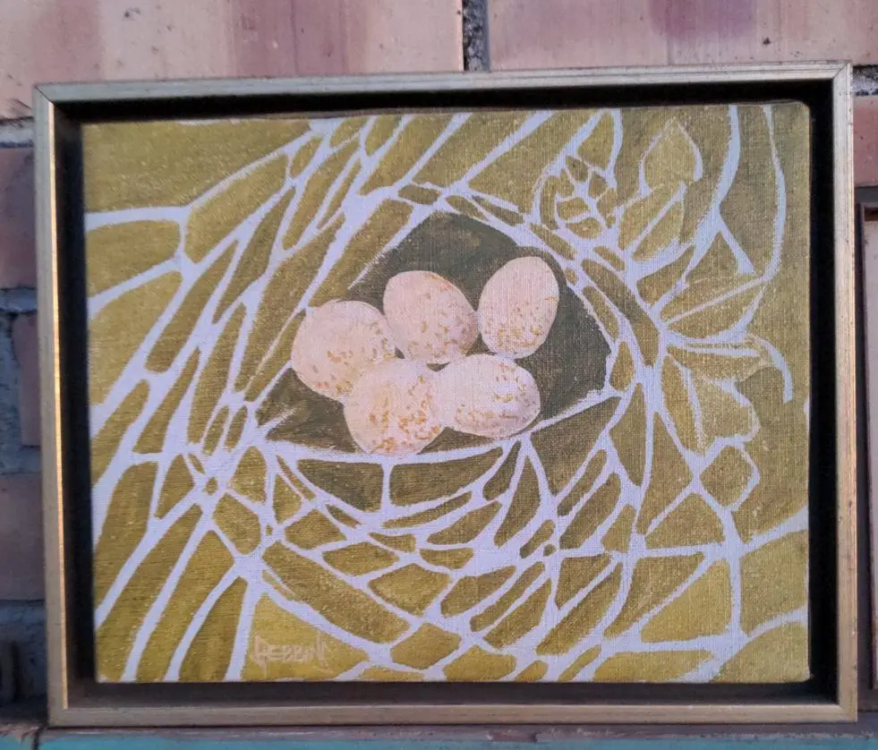 Acrylic Painting Of A Nest Of Eggs 1