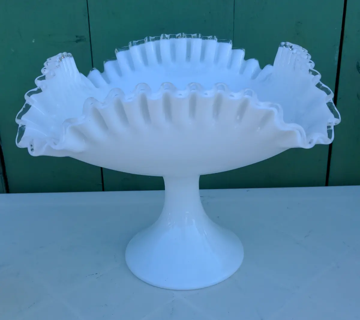Milk Glass-Footed Compote 1