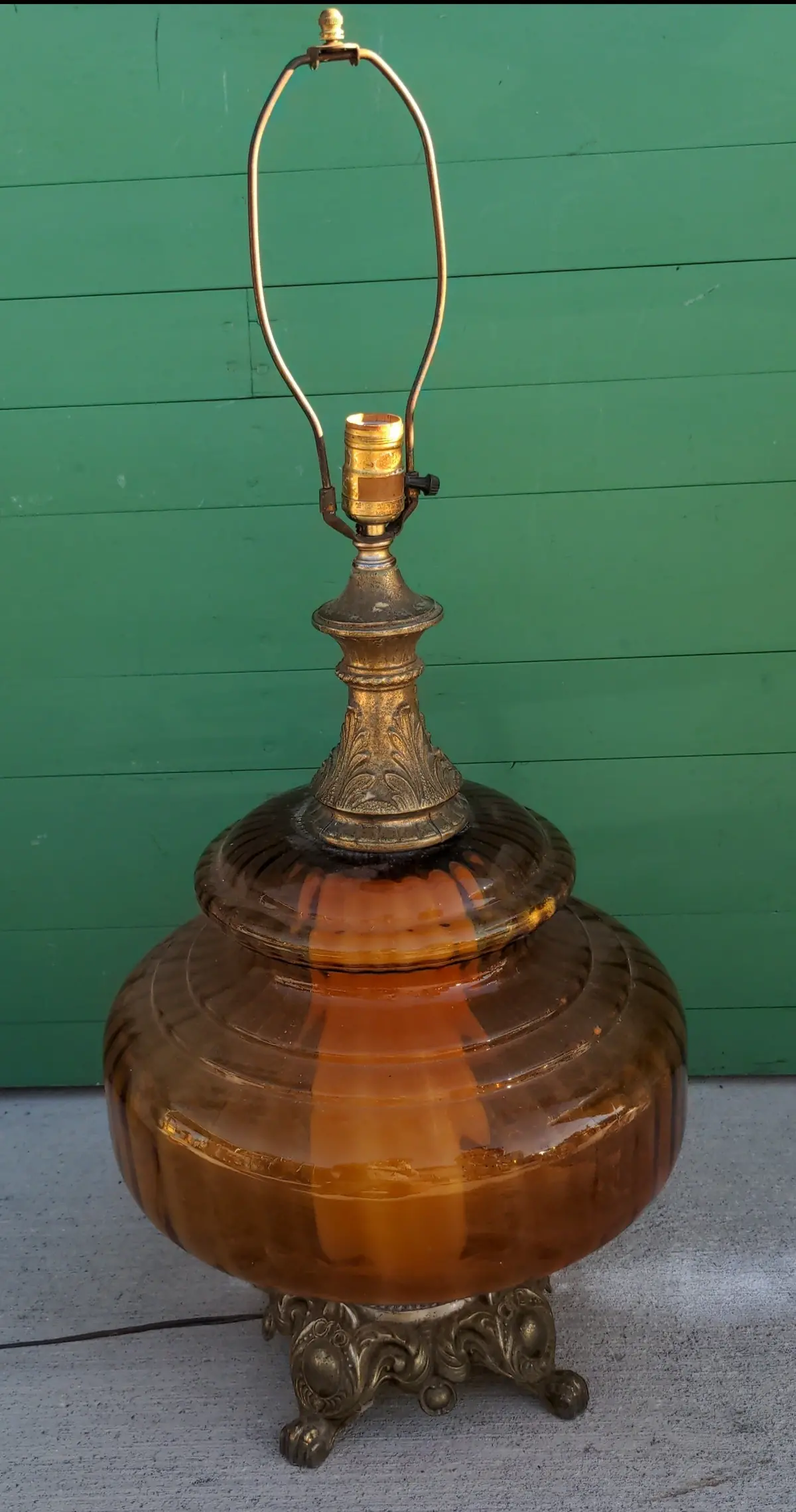 Mid-Century Glass Lamp Large 1