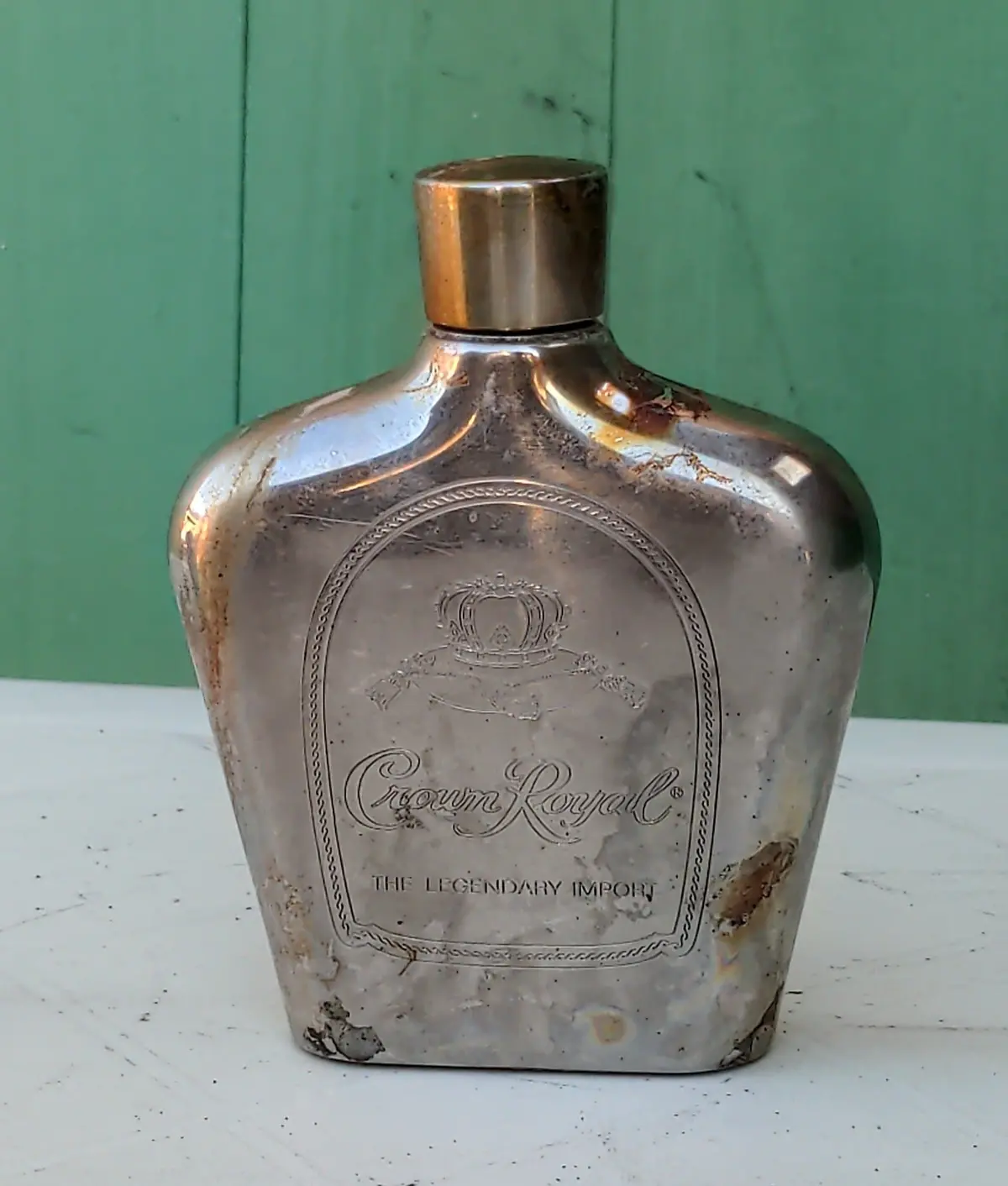 Small Crown Royal Silver Plate Flask 1