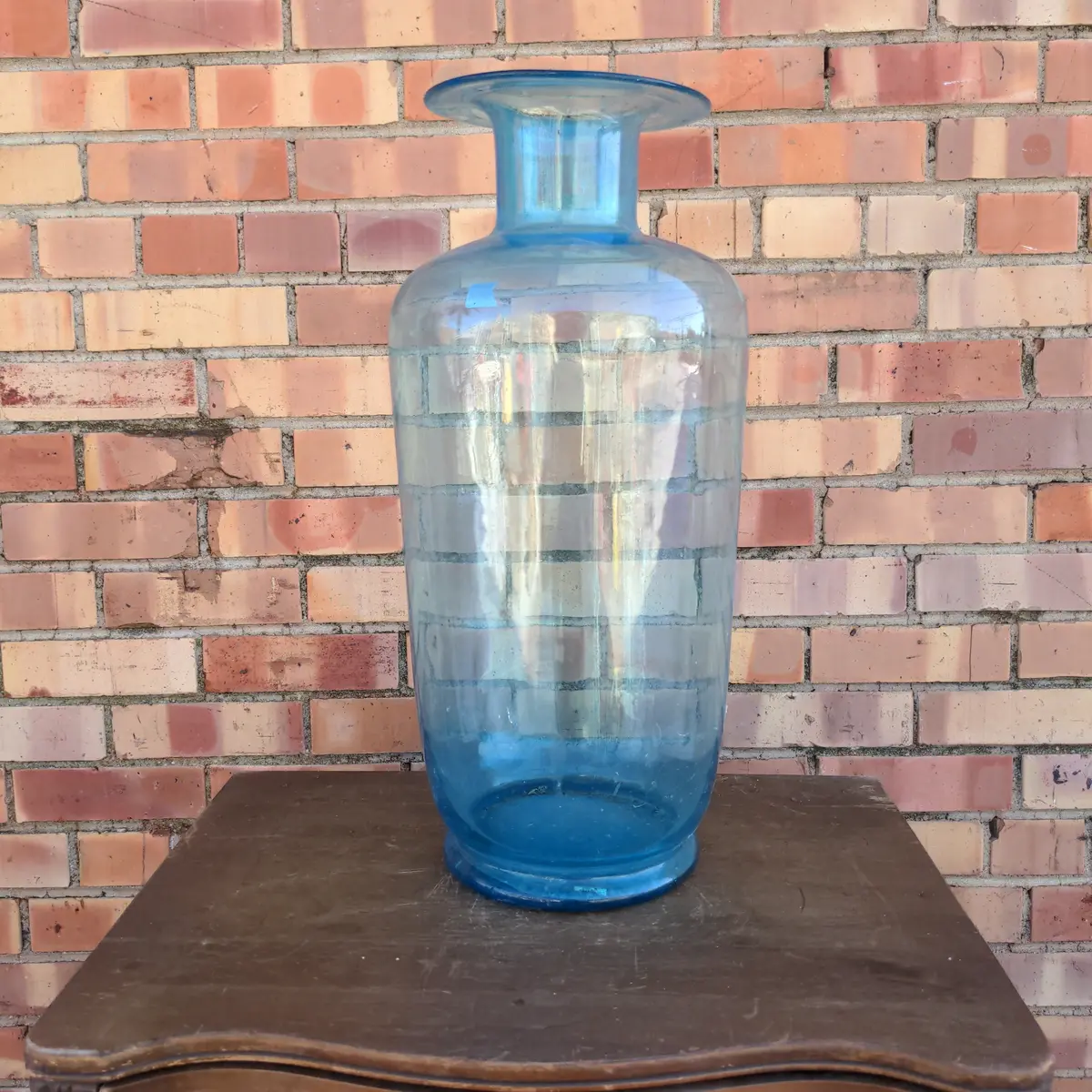 Tall Blue Glass Vase 1