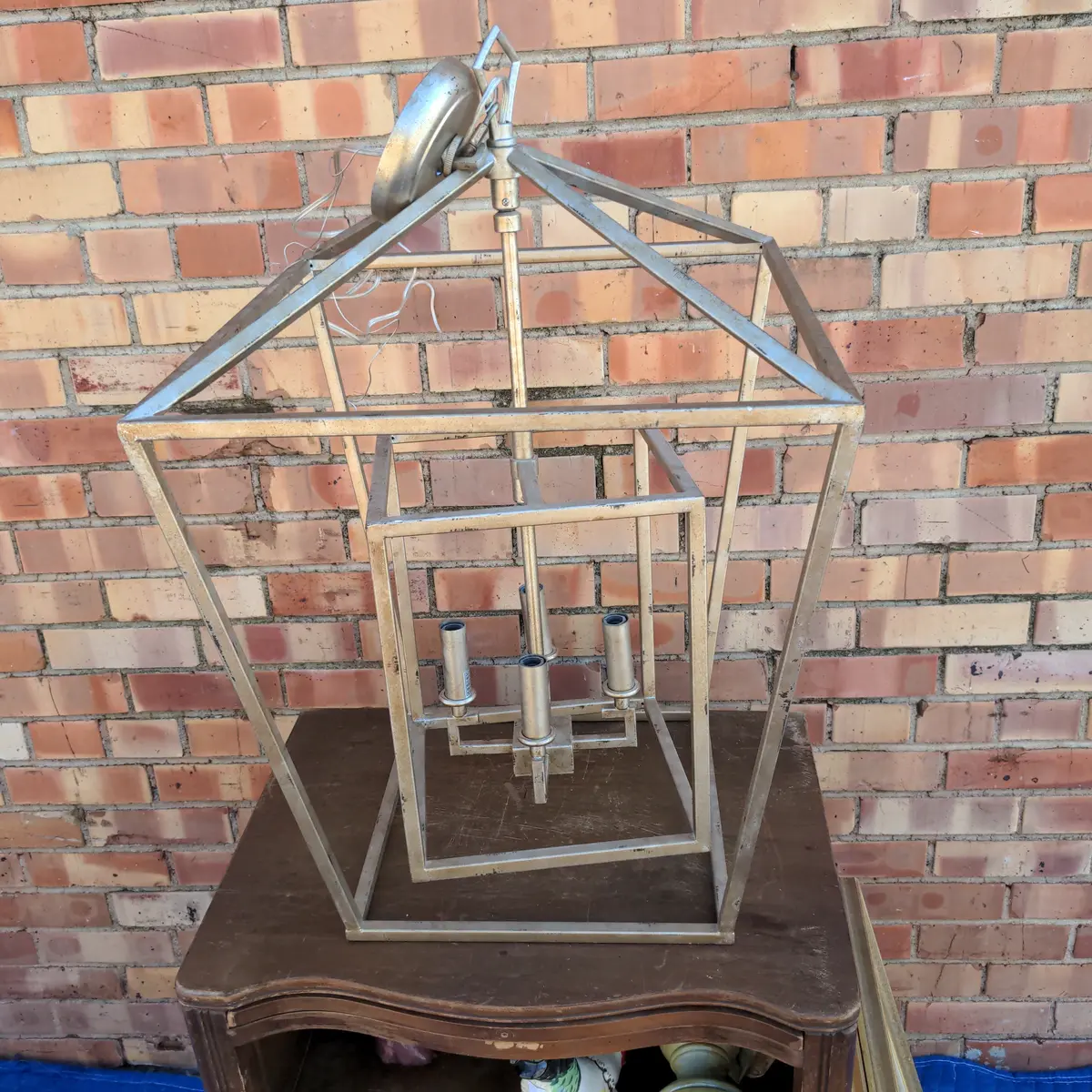Modern Style Lantern Four Light Fixture 1