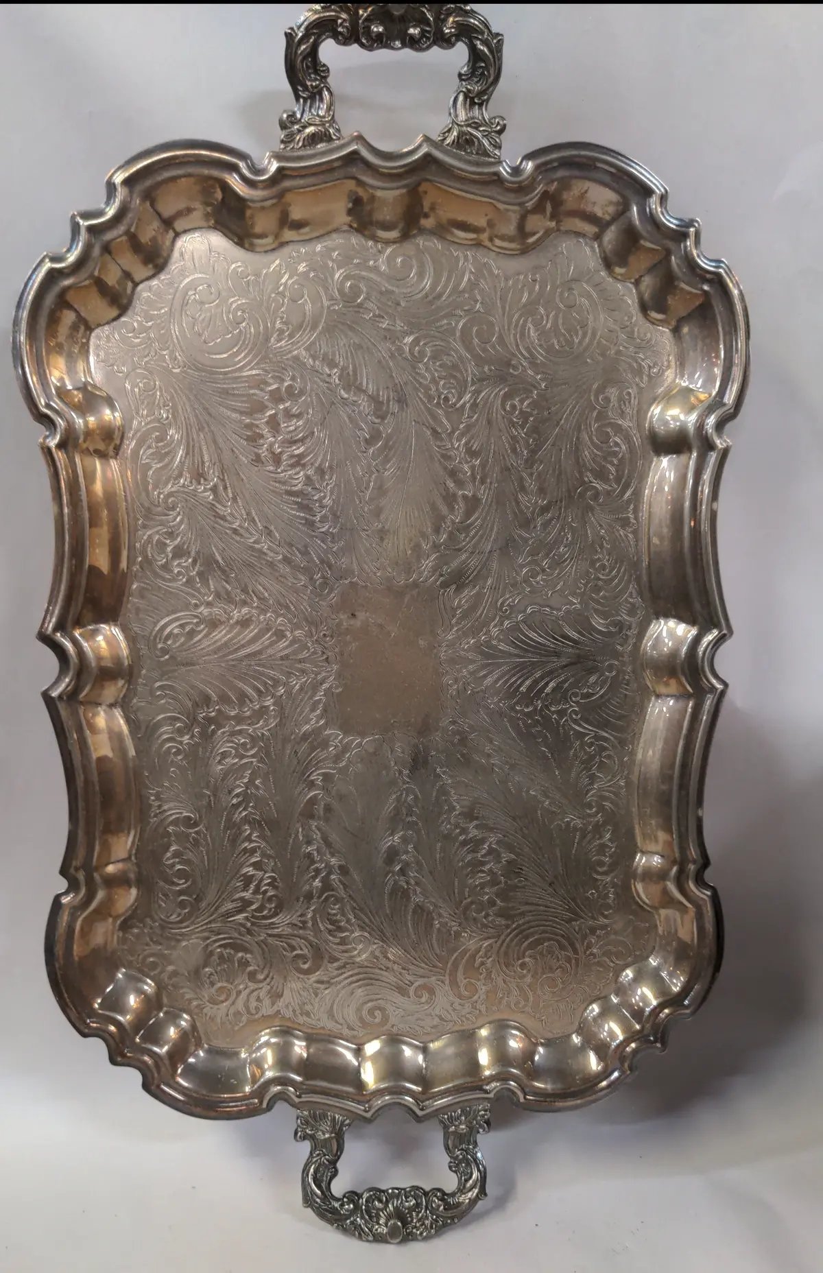 Large Silver Plate Tray 1