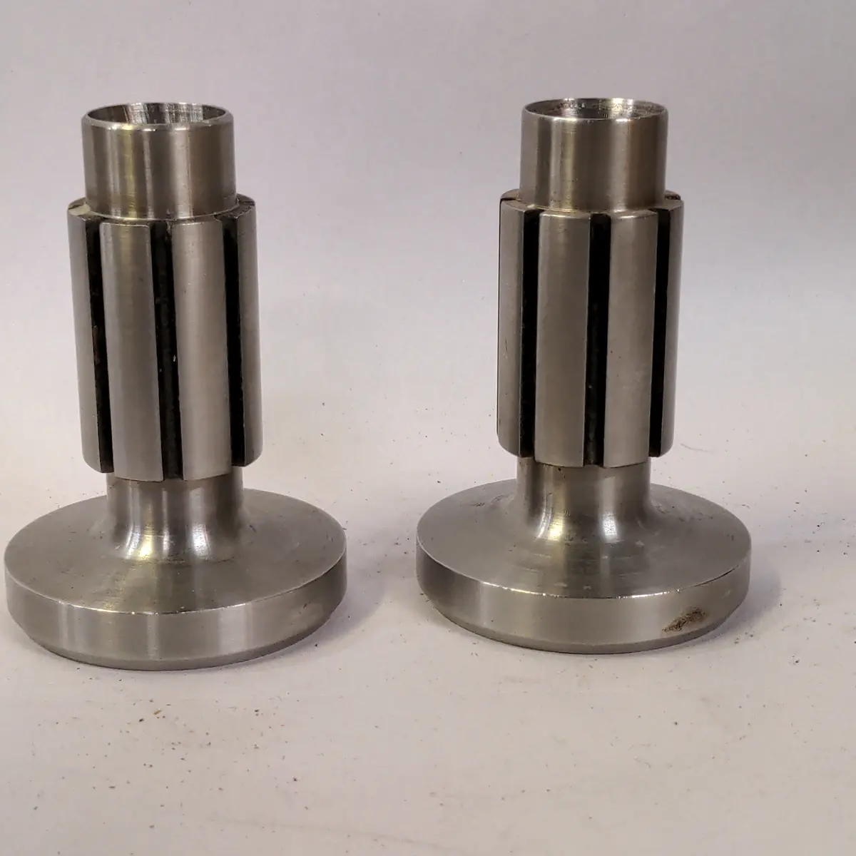 Pair Of Stainless Steel Candle Holders 1