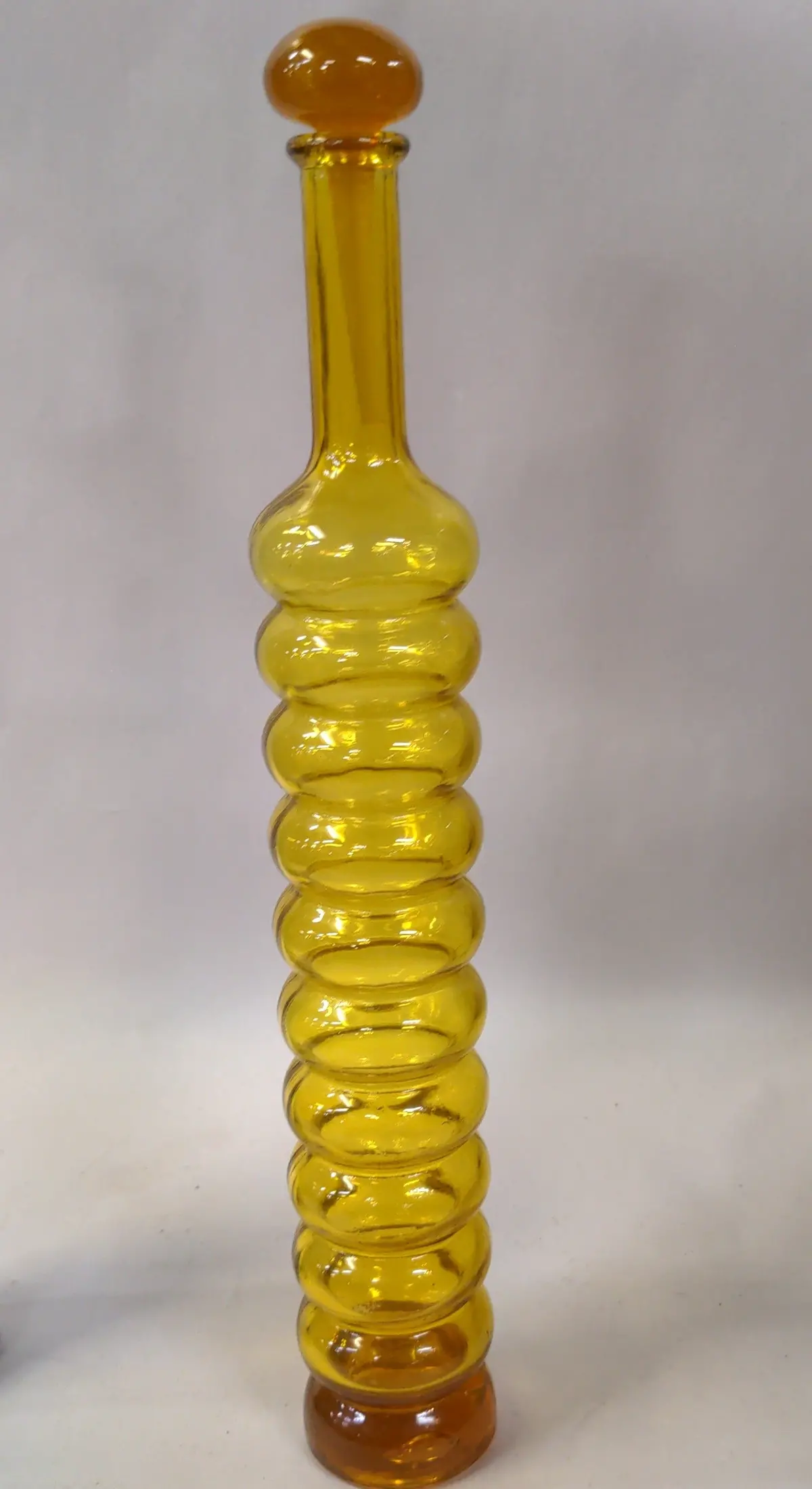 Tall Yellow Bottle With Stopper 1