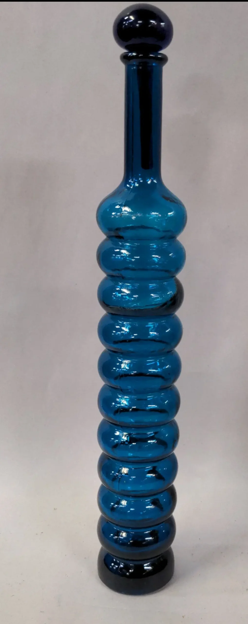 Tall Blue Bottle With Stopper 1
