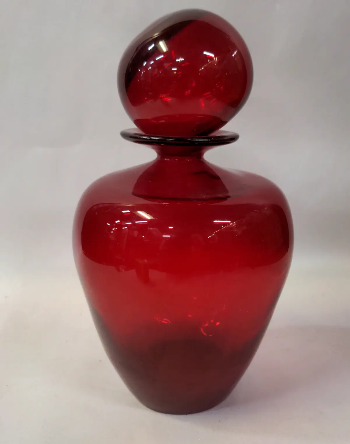 Red Art Glass Decanter 1