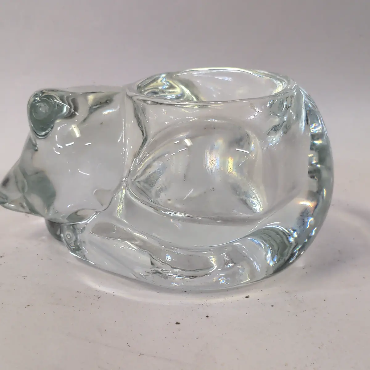 Small Glass Cat Votive Holder 1