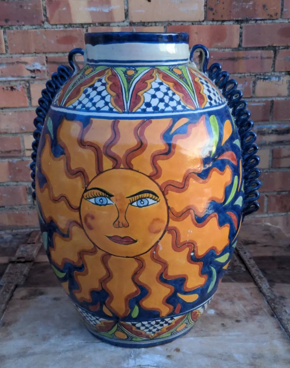 Large Terracotta Glazed Vase 1