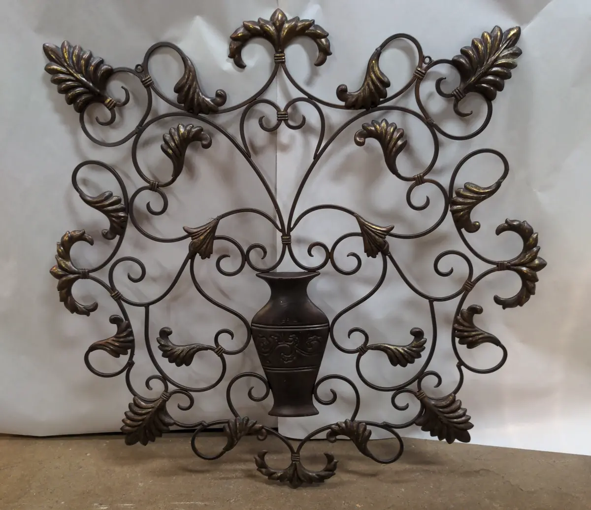 Scroll Iron And Vase Wall Art 1