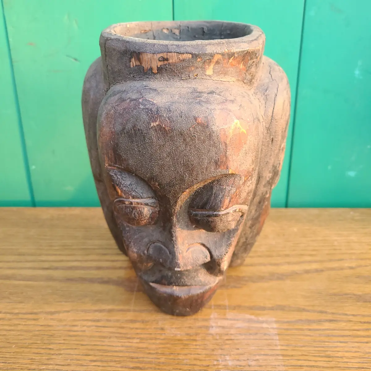 Three-Sided African Face Statue 1