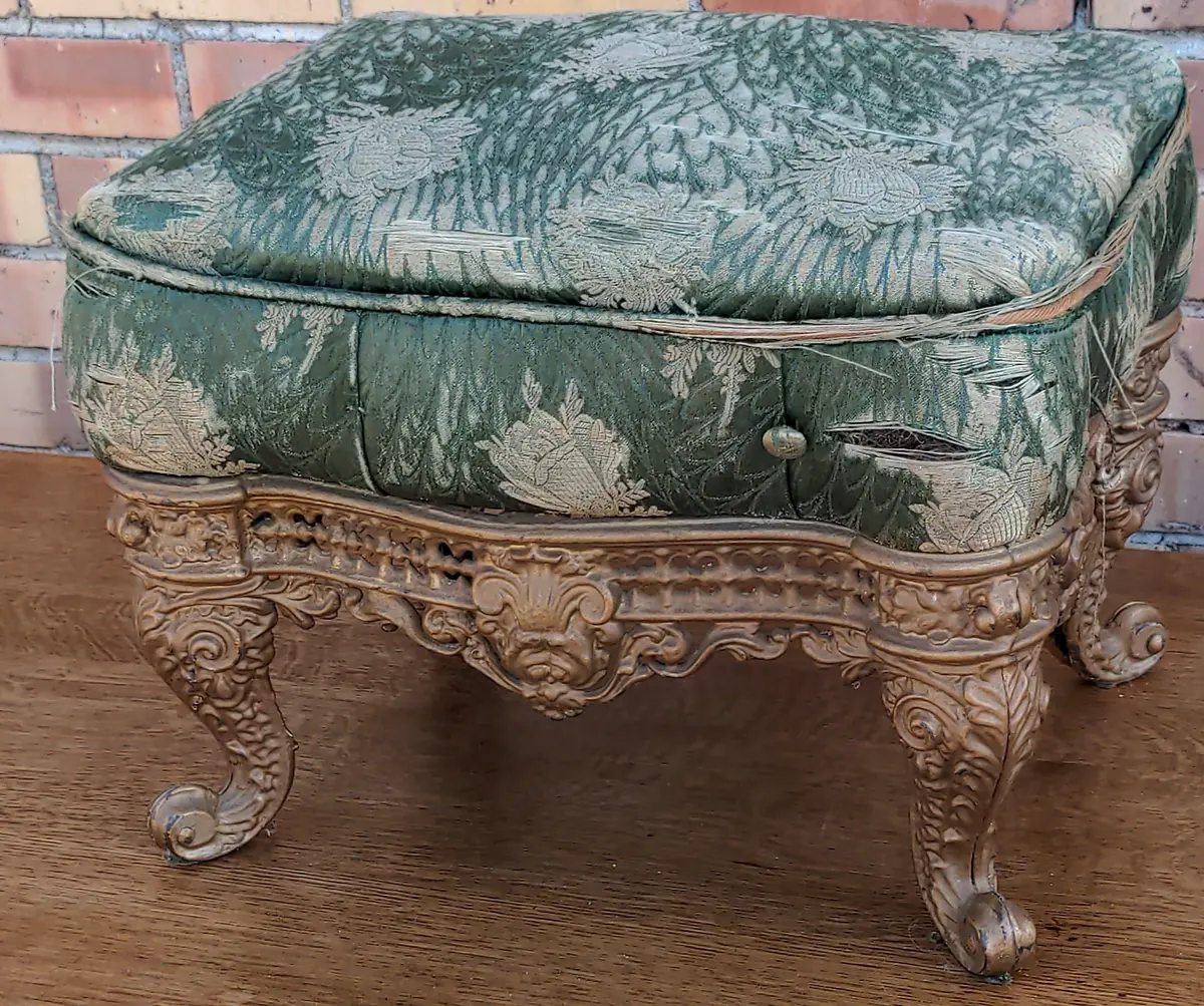 Gilt Cast Iron Footstool 1