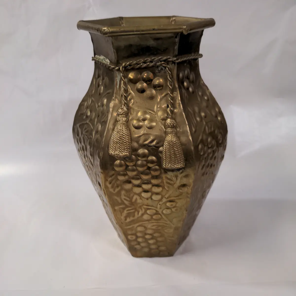Hexagon Shape Top Pressed Brass Vase 1