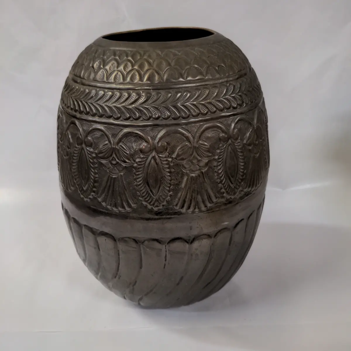 Egg Shaped Metal Vase 1