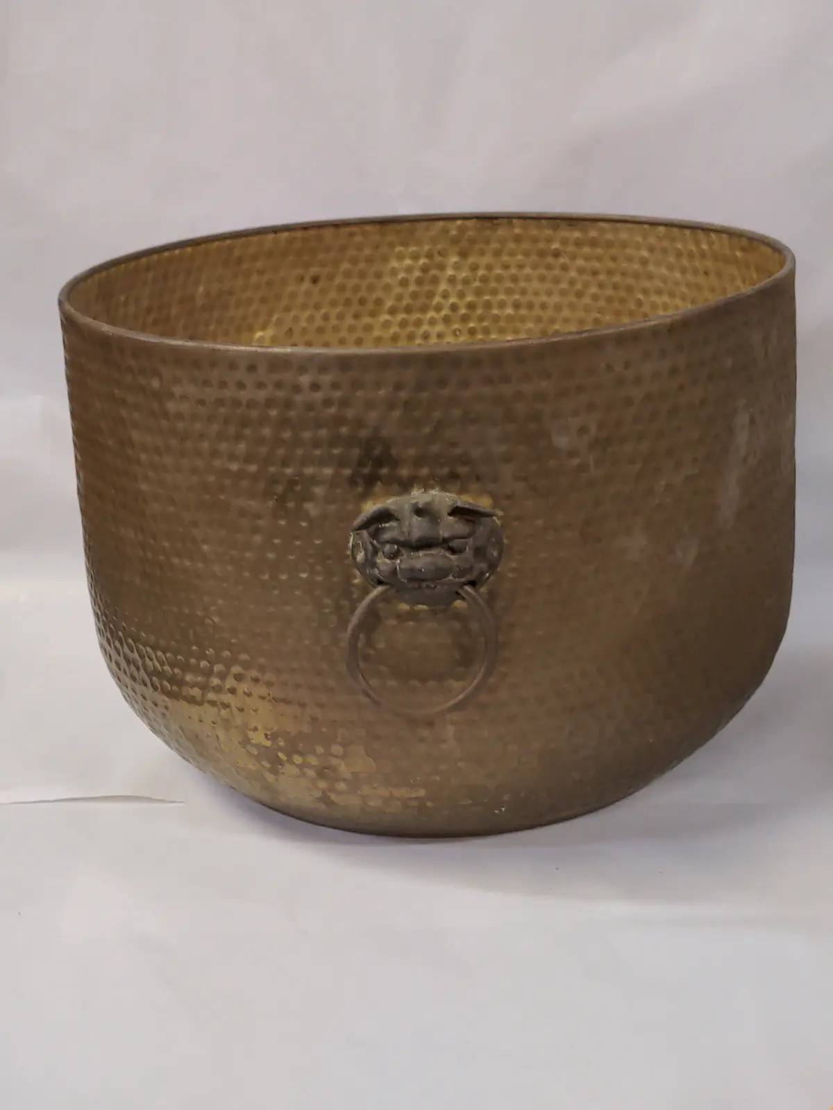 Hammered Brass Planter 1