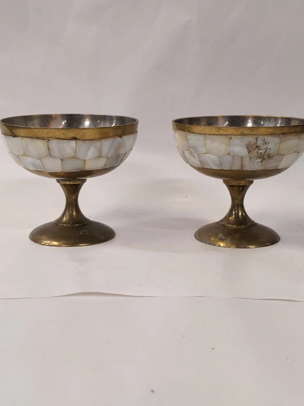 . Brass And Shell Sherbet Glasses 1