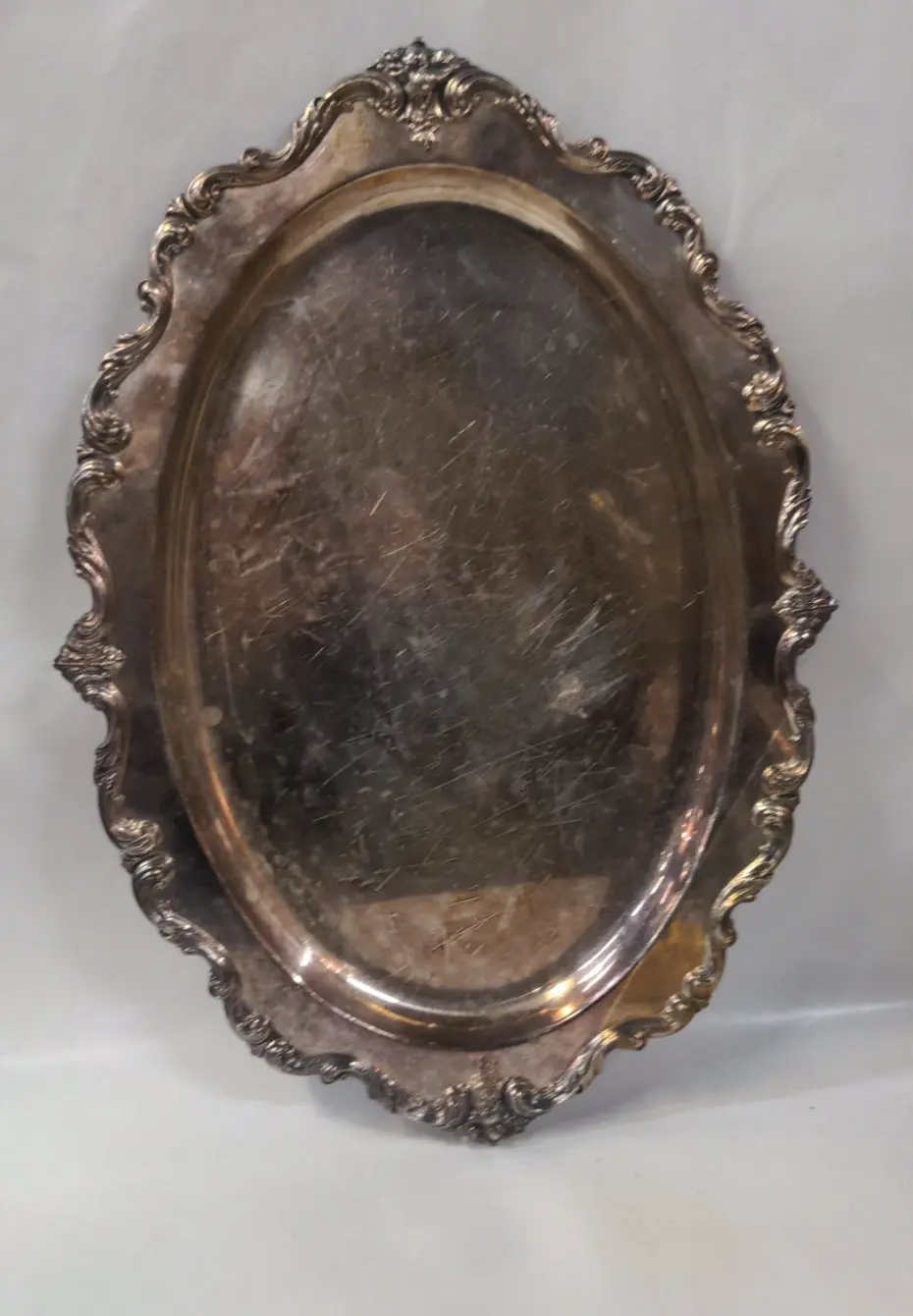 Oval Silver Plate Tray 1