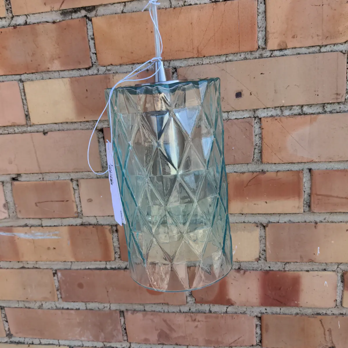 Blue Glass Hanging Light As Found 1
