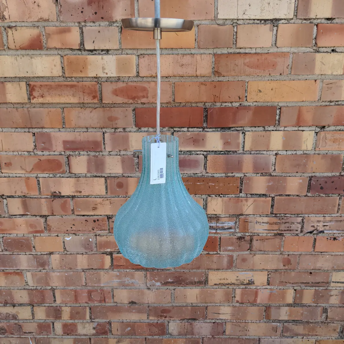 Blue Frosted Glass Hanging Lamp 1
