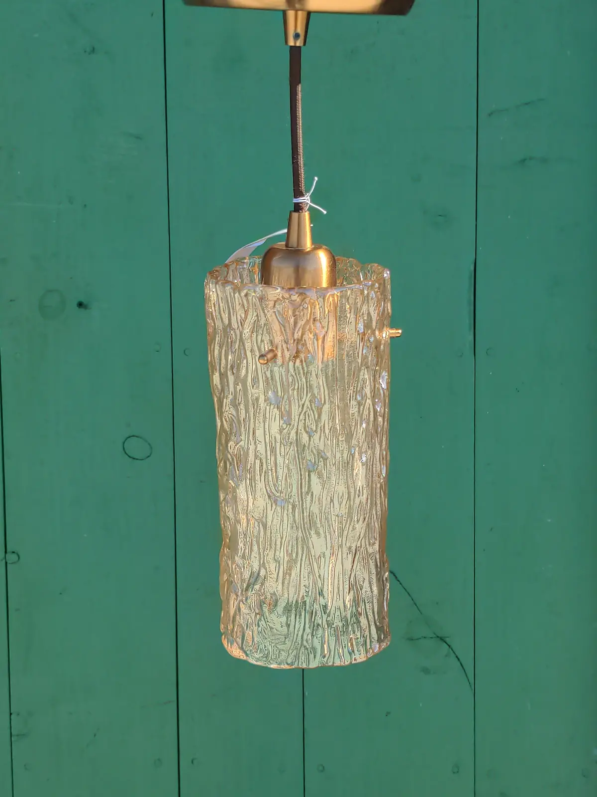 Peach Colored Glass Hanging Lamp 1